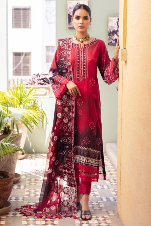 Gardenia By Nureh Embroidered Lawn Suits Unstitched 3 Piece NU23GE NSG-120 - Summer Collection