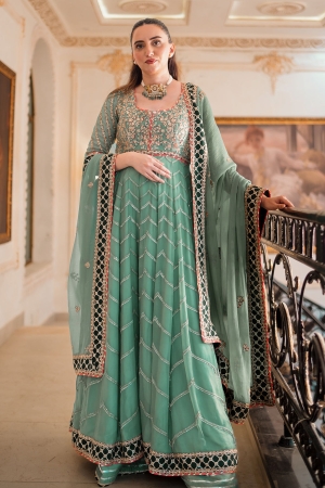 Dastaan By Neeshay Embroidered Chiffon Suit Unstitched 3 Piece NSH24DL Noreen - Formal Collection