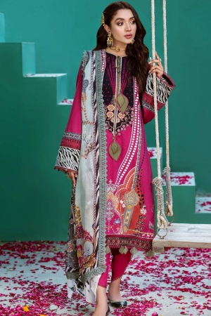 Shiza Hassan- Kinaar Khwaab Embroidered Lawn Suits Unstitched 3 Piece SH22KK KH-08 Dahleez - Spring / Summer Collection