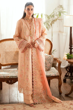 Qalamkar Embroidered Lawn Suits Unstitched 3 Piece QLM25LL SB-07 Zoya - Summer Collection