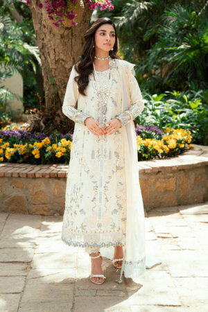 Qalamkar Embroidered Lawn Suits Unstitched 3 Piece QLM25LL SB-09 Adeena - Summer Collection
