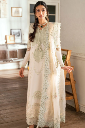 Qalamkar Embroidered Lawn Suits Unstitched 3 Piece QLM25LL SB-10 Nadia - Summer Collection