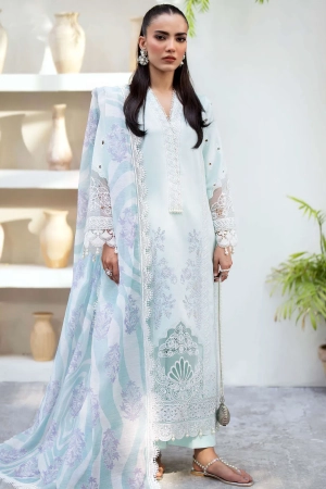 Saad Shaikh Embroidered Lawn Suit Unstitched 3 Piece SSK24E Meraki - Festive Collection
