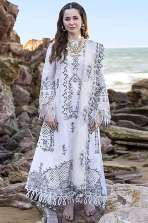 Qalamkar - Sahil Kinare Embroidered Lawn Suits Unstitched 3 Piece QLM24SK FP-02 Fiza - Summer Collection