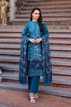 Afrozeh Embroidered Lawn Suit Unstitched 3 Piece AF25DH D-05 Rosheen B - Summer Collection