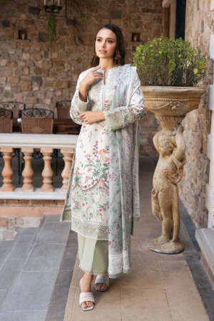 Afrozeh Embroidered Lawn Suit Unstitched 3 Piece AF25DH D-05 Rosheen A - Summer Collection