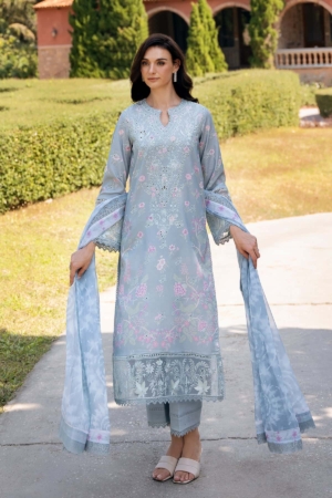 Afrozeh Embroidered Lawn Suit Unstitched 3 Piece AF25DH D-09 Maelis A - Summer Collection