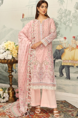 Mausummery Luxury Printed Lawn Unstitched 3 Piece Suit - Camellia - MU25SSUL - Pink - Summer Collection