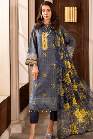 Al-Zohaib Sunshine Bloom Schiffli Embroidered Lawn Suits with Embroidered Chikankari Schiffli Dupatta Unstitched 3 Piece AZS25SB S-02 - Summer Collection
