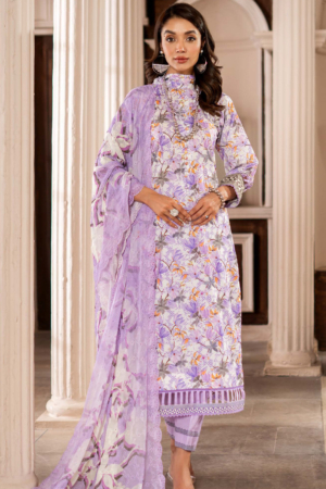 Al-Zohaib Sunshine Bloom Schiffli Embroidered Lawn Suits with Embroidered Chikankari Schiffli Dupatta Unstitched 3 Piece AZS25SB S-05- Summer Collection