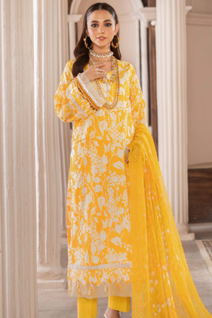 Al-Zohaib Sunshine Bloom Schiffli Embroidered Lawn Suits with Embroidered Chikankari Schiffli Dupatta Unstitched 3 Piece AZS25SB S-06- Summer Collection
