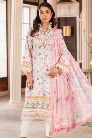 Al-Zohaib Sunshine Bloom Schiffli Embroidered Lawn Suits with Embroidered Chikankari Schiffli Dupatta Unstitched 3 Piece AZS25SB S-07- Summer Collection