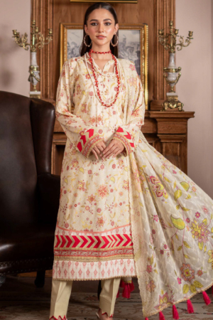 Al-Zohaib Sunshine Bloom Schiffli Embroidered Lawn Suits with Embroidered Chikankari Schiffli Dupatta Unstitched 3 Piece AZS25SB S-10- Summer Collection