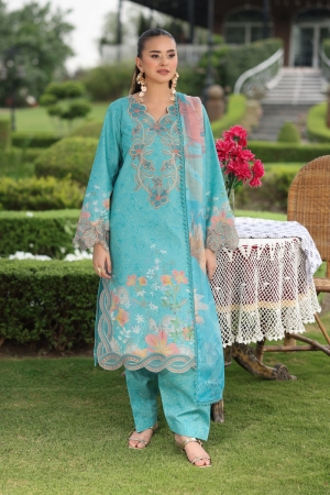 Lifestyle by Rang Rasiya Embroidered Lawn Suits Unstitched 3 Piece RR25V07SL D-01 Waliya- Summer Collection