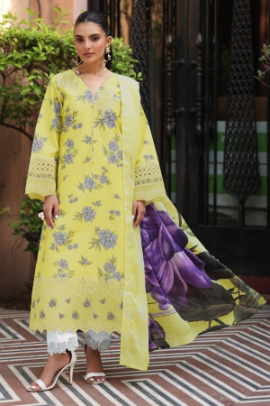 Alizeh Luxury Lawn Embroidered 3PC Un-Stitched Suit - AF-EPL-7043-DAVIAN