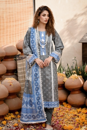Monsoon Chunri By Al Zohaib Printed Lawn Suit Unstitched 3 Piece MSH-25-10- Summer Collection