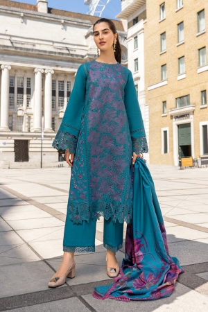Carnation By Rang Rasiya Embroidered Organza Suit Unstitched 3 Piece RR24CE D-01 Ella - Winter Collection