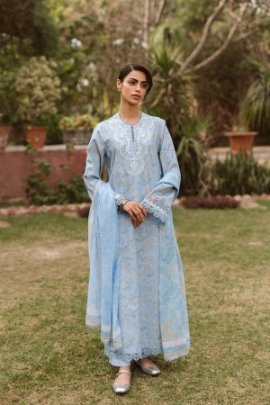 Ayzel by Afrozeh Embroidered Lawn Suits Unstitched 3 Piece D-03 Vezia - Core Collection