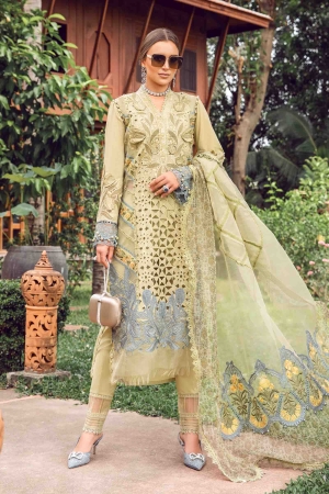 Maria B Embroidered Suits 3 Piece Unstitched Embroidered Lawn Suit | D-24-10