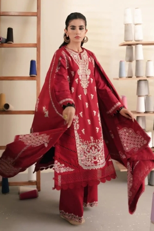 Miraal by Aabyaan Embroidered Linen Suit Unstitched 3 Piece AM-02 Ismat - Winter Collection