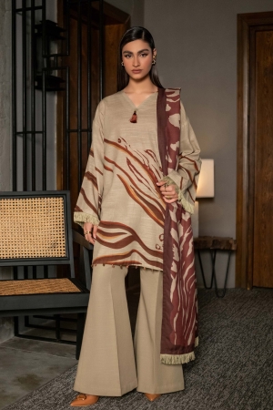 M Basics by Maria B Printed Khaddar Suits Unstitched 3 Piece MB24MB D-10 A - Winter Collection
