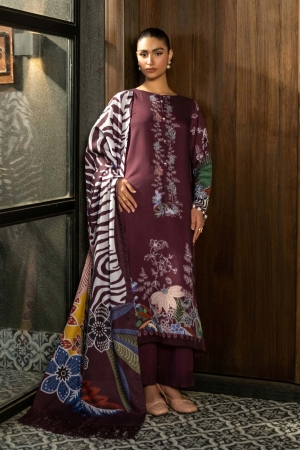 M Basics by Maria B Printed Linen Suits Unstitched 3 Piece MB24MB D-12 A - Winter Collection