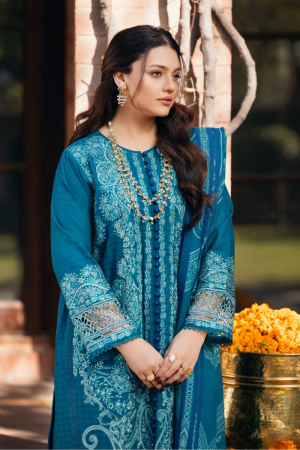 Manara Embroidered Jacquard Suit Unstitched 3 Piece MNA24LW LW-02 Kashmiri - Winter Collection