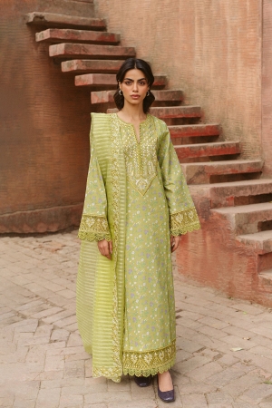 Ayzel by Afrozeh Embroidered Lawn Suits Unstitched 3 Piece D-01 Verda - Core Collection