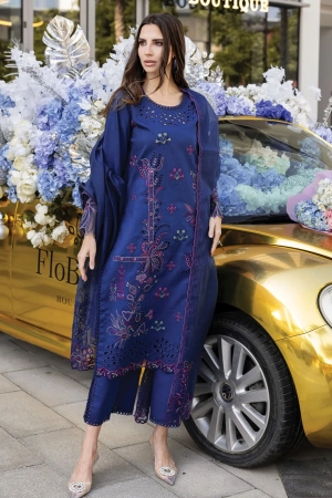 Carnation by Rang Rasiya Embroidered Lawn Suits Unstitched 3 Piece RR25CS D-01 Aqua - Summer Collection