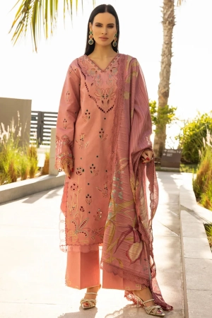 Carnation by Rang Rasiya Embroidered Lawn Suits Unstitched 3 Piece RR25CS D-09 Orchid - Summer Collection