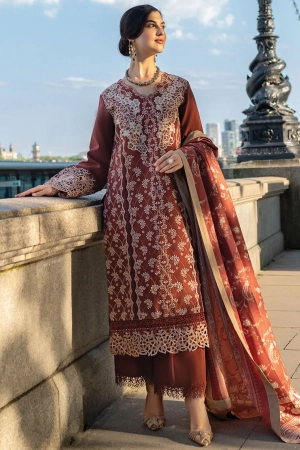 Carnation By Rang Rasiya Embroidered Linen Suit Unstitched 3 Piece RR24CE D-05 Ava - Winter Collection