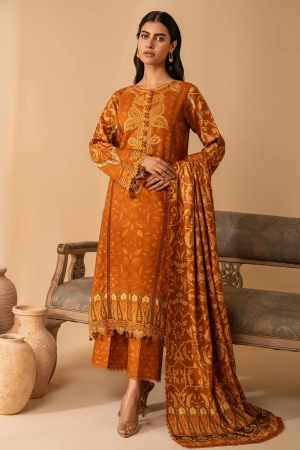 Izabel by Aabyaan Embroidered Linen Suit Unstitched 3 Piece AZ-04 Leilani - Winter Collection