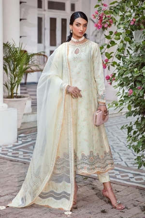 Iris By Jazmin Embroidered Lawn Suits Unstitched 3 Piece JZ23IL D-06 Lime Primrose - Eid Collection