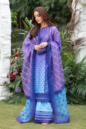 Sobia Nazir Luxury Embroidered Lawn Suit Unstitched 3 Piece SN25LL D-12B - Summer Collection