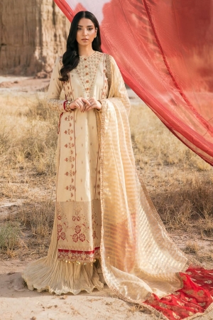 Maria Osama Khan Embroidered Lawn Suits Unstitched 3 Piece Dhanak-MP-08 - Summer Collection