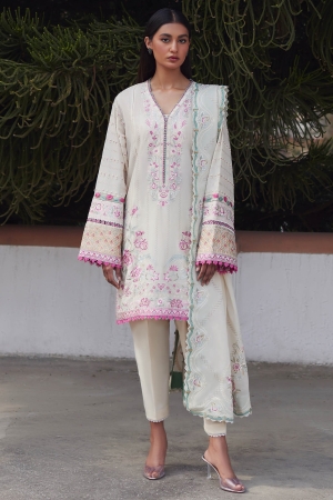 Elan Embroidered Lawn Suits Unstitched 3 Piece AIRA (EL24-10 B) - Luxury Collection