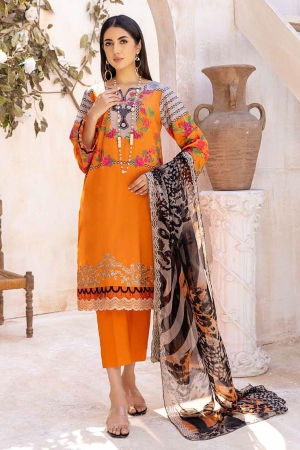 Charizma Embroidered Lawn Suits Unstitched 3 Piece CRZ23-A3 AN-024B - Summer Collection