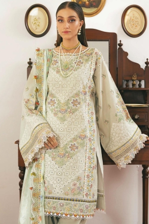 Baroque Embroidered Lawn Suits Unstitched 3 Piece BQ23ES BQU-SL11-D07 - Summer Collection