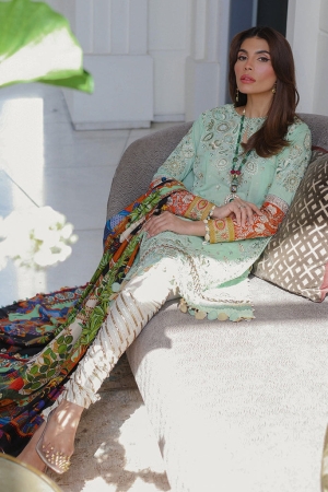 Elan Embroidered Lawn Suit Unstitched 3 Piece EL22S EL22-09 B (NIMA) - Summer Collection