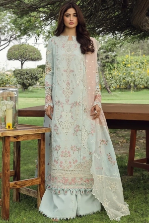 Qalamkar Chikankari Lawn Suit Unstitched 3 Piece QLM24F PS-01 Alizay - Festive Collection
