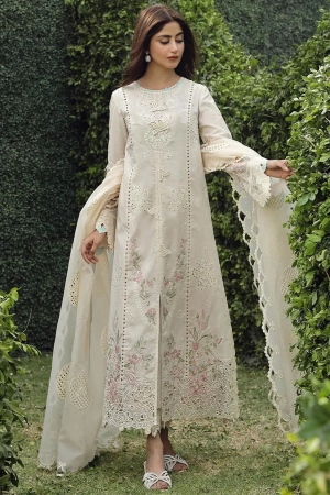 Qalamkar Chikankari Lawn Suit Unstitched 3 Piece QLM24F PS-04 Zuha - Festive Collection