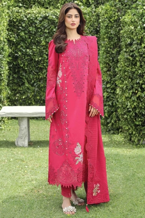 Qalamkar Chikankari Lawn Suit Unstitched 3 Piece QLM24F PS-06 Maliha - Festive Collection