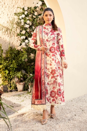 M basic Elaheh by Maria B Printed Lawn Suit Unstitched 3 Piece MB25EM D-03 - Summer Collection