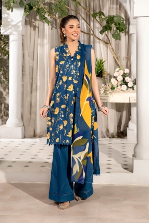 M basic Elaheh by Maria B Printed Lawn Suit Unstitched 3 Piece MB25EM D-09 - Summer Collection