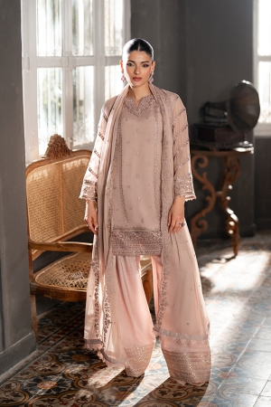 Ensembles by Azure Embroidered Chiffon Suits Unstitched 3 Piece AZU25EF Fadad Rouge ES-105 - Festive Collection