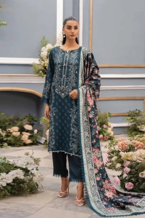 Mausummery Luxury Digital Printed Linen Unstitched 3 Piece Suit -  MU25SSUL - LIELA - Winter Collection