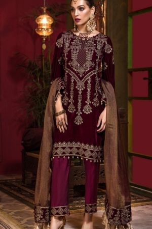 Mohagni - Tehzeeb Luxury Embroidered Velvet Suits Unstitched 3 Piece EA21MM MV-03
