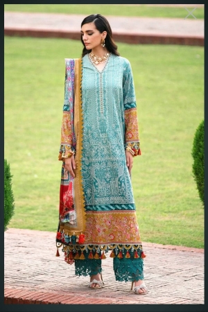 Sana Safinaz Embroidered Raw Silk Suits Unstitched 3 Piece S231-004B-CP – Luxury Winter Collection