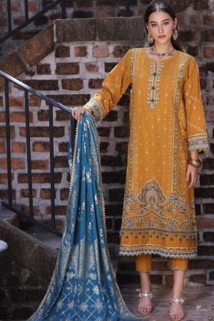 Noor By Saadia Asad Embroidered Khaddar Suits Unstitched 3 Piece NSA23WS D4 - Winter Collection-