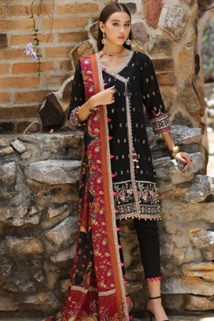 Noor By Saadia Asad Embroidered Karandi Suits Unstitched 3 Piece NSA23WS D9 - Winter Collection-